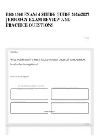 Bio 1500 Exam 4 Study Guide 2026&sol;2027 &vert; Biology Exam Review And Practice Questions