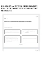 Bio 1500 Exam 5 Study Guide 2026&sol;2027 &vert; Biology Exam Review And Practice Questions