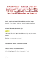 NSG 3450 Mental Health Exam 1 Study Guide &vert; 450 Test Bank Questions &plus; 250-Question Review