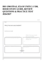 Bio 1500 Final Exam Units 2&ndash;5 Dr&period; Hood Study Guide&comma; Review Questions & Practice Test 2026&sol;2027
