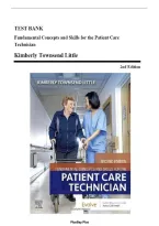 TEST BANK FOR Fundamental Concepts and Skills for the Patient Care Technician&comma; 2nd Edition by Kimberly Townsend Little  