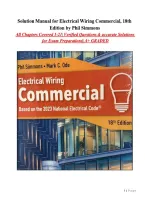 Solution Manual for Electrical Wiring Commercial&comma; 18th  Edition by Phil Simmons  