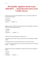 Minnesota Pesticide Applicator Retake Exam Study Guide &lpar;2026&sol;2027&rpar; &vert; Practice Questions&comma; Answers & Detailed Rationales