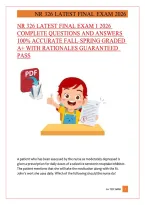 Nr 326 Latest Final Exam 1 2026 &NewLine;Complete Questions And Answers &NewLine;100&percnt; Accurate Fall-Spring Graded &NewLine;A&plus; With Rationales Guaranteed &NewLine;Pass 