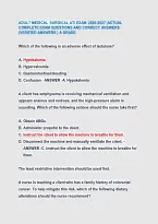 Adult Medical Surgical Ati Exam 2026-2027 &vert;Actual &NewLine;Complete Exam Questions And Correct Answers &NewLine;&lpar;Verified Answers &rpar; A Grade