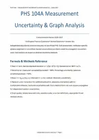 PHS 104A Measurement Uncertainty & Graph Analysis&colon; 110 Practice Questions &lpar;PDF&rpar; &vert; 2026&ndash;2027
