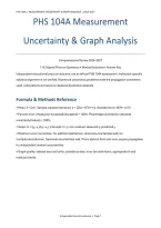 PHS 104A Measurement Uncertainty & Graph Analysis&colon; 110 Practice Questions &lpar;PDF&rpar; &vert; 2026&ndash;2027