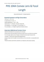 PHS 104A Convex Lens & Focal Length Study Guide&colon; 110 Practice Questions &lpar;PDF&rpar; &vert; 2026&ndash;2027