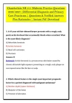 Chamberlain NR 511 Midterm Practice Questions &NewLine;2026&sol;2027 &vert;Differential Diagnosis and Primary &NewLine;Care Practicum &vert; Questions & Verified Answers &NewLine;Plus Rationales &vert; Instant Pdf Download