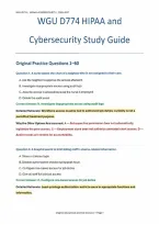 WGU D774 HIPAA & Cybersecurity Study Guide&colon; Practice Questions &lpar;PDF&rpar; &vert; 2026&ndash;2027 &vert; Western Governors University