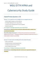 WGU D774 HIPAA & Cybersecurity Study Guide&colon; Practice Questions &lpar;PDF&rpar; &vert; 2026&ndash;2027 &vert; Western Governors University