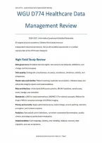 WGU D774 Healthcare Data Management Review&colon; Informatics Practice Questions &lpar;PDF&rpar; &vert; 2026&ndash;2027 &vert; Western Governors University