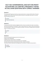 Acct 4421 Governmental And Not-For-Profit&NewLine;Accounting Lsu Chapter 2 Frequently Tested&NewLine;Actual Exam Questions With Correct Answers