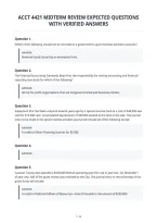 Acct 4421 Midterm Review Expected Questions&NewLine;With Verified Answers