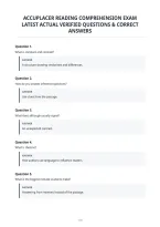 Accuplacer Reading Comprehension Exam&NewLine;Latest Actual Verified Questions & Correct&NewLine;Answers