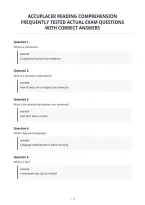 Accuplacer Reading Comprehension&NewLine;Frequently Tested Actual Exam Questions&NewLine;With Correct Answers