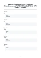 Medical Terminology for the PTCB Exam&comma;&NewLine;RxTechExam&period;com UPDATED ACTUAL QUESTIONS WITH&NewLine;CORRECT ANSWERS