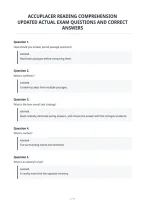 Accuplacer Reading Comprehension&NewLine;Updated Actual Exam Questions And Correct&NewLine;Answers&NewLine;