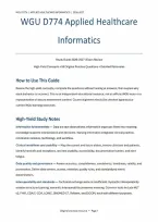 WGU D774 Applied Healthcare Informatics Study Guide & Exam Review &lpar;PDF&rpar; &vert; 2026&ndash;2027 &vert; Western Governors University