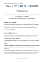WGU D774 Applied Healthcare Informatics Study Guide & Exam Review &lpar;PDF&rpar; &vert; 2026&ndash;2027 &vert; Western Governors University