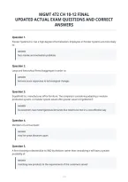 Mgmt 472 Ch 10-12 Final&NewLine;Updated Actual Exam Questions And Correct&NewLine;Answers