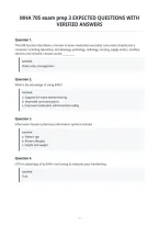 Mha 705 Exam Prep 3 Expected Questions With&NewLine;Verified Answers