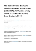 NSG 100 Final Practice  Exam &vert;With &NewLine;Questions and Correct Verified Answers &NewLine;&vert; 2026&sol;2027 &vert;Latest Update&vert; Already &NewLine;Graded A&plus; &vert; Guaranteed Success &vert; &NewLine;Brand New Version&excl;&excl;&excl;&excl;&excl;&excl;&excl;&excl;&excl;