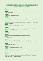 Com 122 Final Exam Review Updated Questions&NewLine;And Correct Answers