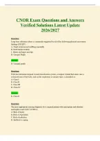 CNOR Exam Questions and Answers Verified Solutions Latest Update 2026&sol;2027