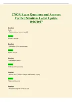 CNOR Exam Questions and Answers Verified Solutions Latest Update 2026&sol;2027