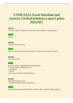 CNOR Exam Questions and Answers Verified Solutions Latest Update 2026&sol;2027