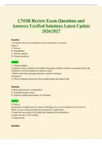 CNOR Exam Questions and Answers Verified Solutions Latest Update 2026&sol;2027