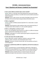 EVR 2001 &ndash; Environmental Science Exam 1 Questions and Answers&vert; Updated&vert; Pass Guaranteed&NewLine;