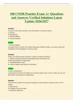 CNOR Exam Questions and Answers Verified Solutions Latest Update 2026&sol;2027