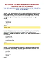 Wgu D099 Sales Management Objective Assessment&NewLine;Final Exam Preparation For &NewLine;Complete Questions And Detailed Solutions Latest Update This&NewLine;Year Just Released