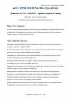 WGU C798 Telehealth SDLC Practice Questions 61&ndash;150 &lpar;PDF&rpar; &vert; 2026&ndash;2027 &vert; Western Governors University