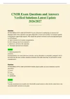 CNOR Exam Questions and Answers Verified Solutions Latest Update 2026&sol;2027