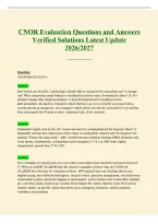 CNOR Exam Questions and Answers Verified Solutions Latest Update 2026&sol;2027