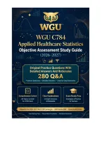 Wgu C784 Applied Healthcare Statistics Objective Assessment Study Guide &lpar;2026&ndash;2027&rpar;&colon; 300 Original Practice Questions With Detailed Answers And Rationales