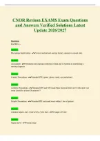 CNOR Exam Questions and Answers Verified Solutions Latest Update 2026&sol;2027