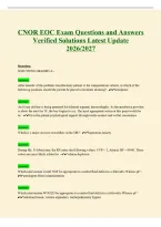 CNOR Exam Questions and Answers Verified Solutions Latest Update 2026&sol;2027