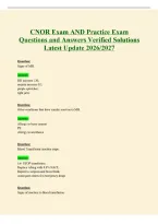 CNOR Exam Questions and Answers Verified Solutions Latest Update 2026&sol;2027