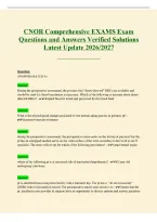 CNOR Exam Questions and Answers Verified Solutions Latest Update 2026&sol;2027