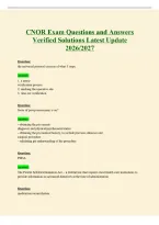 CNOR Exam Questions and Answers Verified Solutions Latest Update 2026&sol;2027