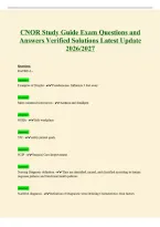 CNOR Exam Questions and Answers Verified Solutions Latest Update 2026&sol;2027