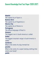 General Knowledge&period;Final Test Paper 20262027&period;&NewLine;