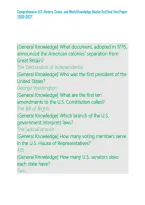 Comprehensive U&period;S&period; History&comma; Civics&comma; and World Knowledge Quizlet Set&period;Final Test Paper 20262027&period;&NewLine;