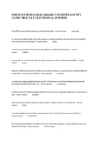 Math Statistics Quiz 2026&sol;2027 &vert; Statistics Study Guide&comma; Practice Questions & Answers