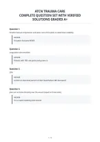 Atcn Trauma Care&NewLine;Complete Question Set With Verified&NewLine;Solutions Graded A&plus;