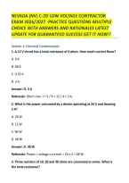 Nevada &lpar;Nv&rpar; C-2D Low Voltage Contractor Exam 2026&sol;2027 -Practice Questions Multiple Choice With Answers And Rationales Latest Update For Guaranteed Success Get It Now&excl;&excl;